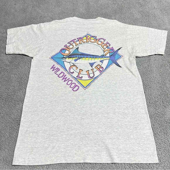 Vintage Fruit of the Loom Pocket Tee Made in USA Size L Fishing Graphic Shirt - Picture 2 of 7